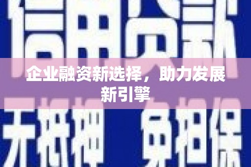 炎陵企业融资新选择，助力发展新引擎