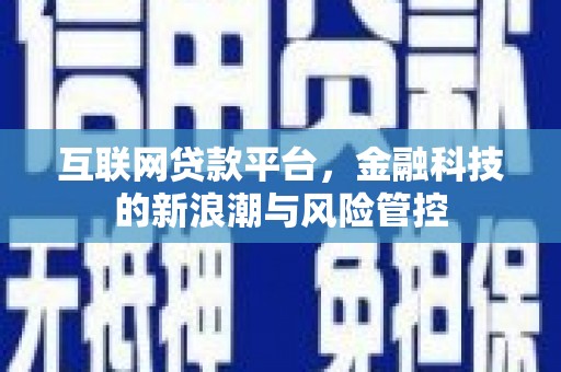 炎陵互联网贷款平台，金融科技的新浪潮与风险管控