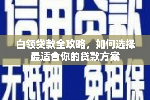 炎陵白领贷款全攻略，如何选择最适合你的贷款方案